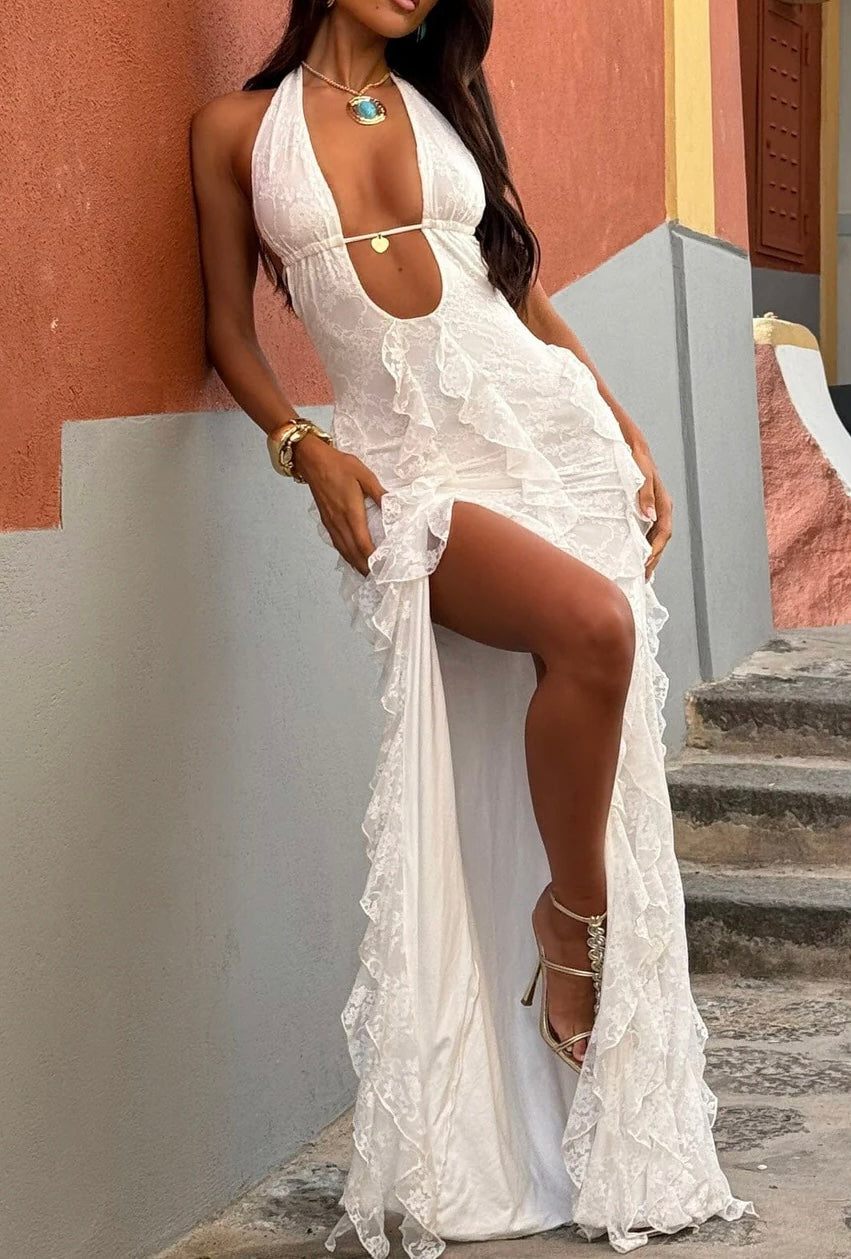 Sexy Halter Deep V Dress