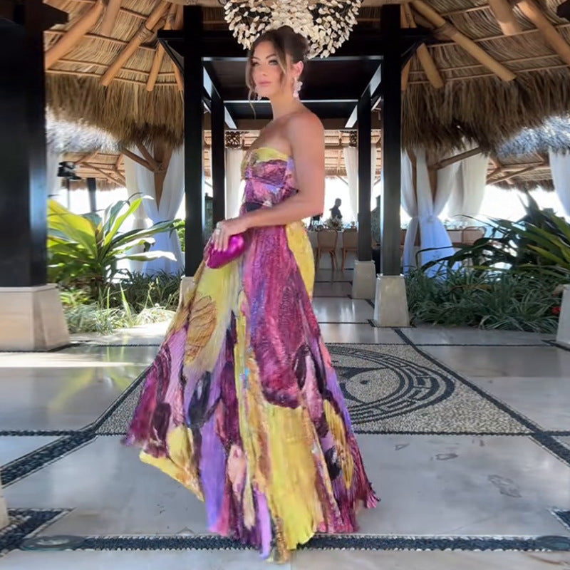 Sunset Bloom Bandeau Dress