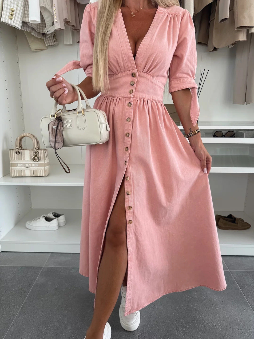 SereniDenim Flow Dress
